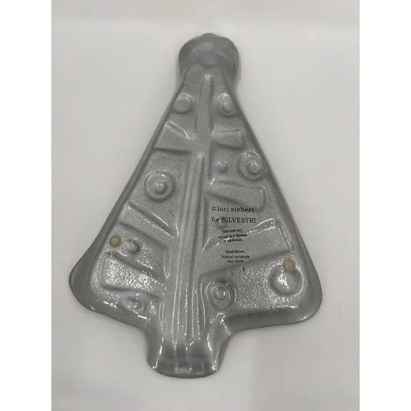 LORI SIEBERT FOR SILVESTRI HAND BLOWN GLASS CHRISTMAS TREE SHAPED PLATTER PLATE - Picture 6 of 7